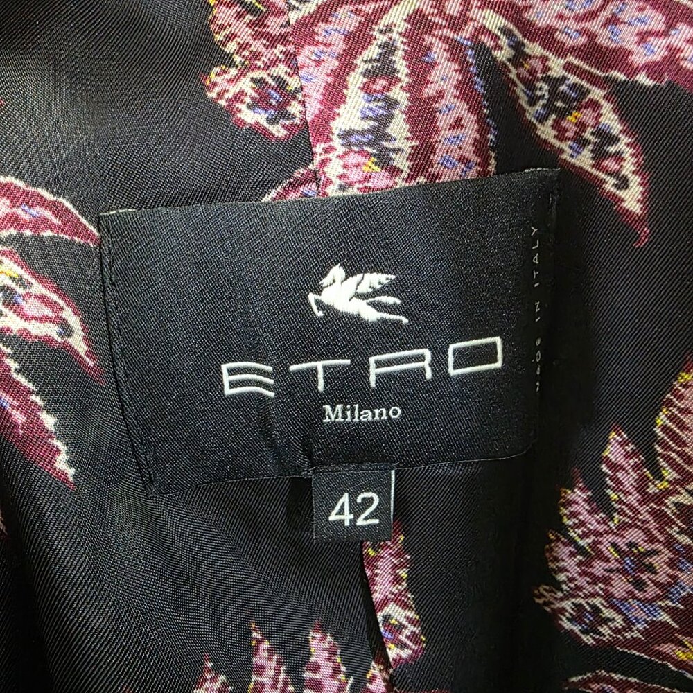 ETRO 40S Black Blazer Sport Coat Jacket 2-Button Solid Y897 - Picture 10 of 11